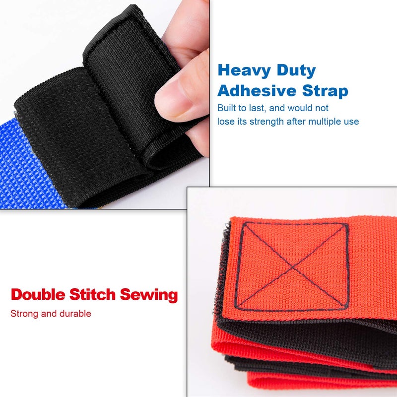 Hiverst Legged Race Band For 4 ppl, Team Building, Outdoor Party Group Game for Kid Adult, Cooperative Team Race for Relay Race, Field Day, Backyard Activity Game with Carrying Pouch(Red) - Image 3